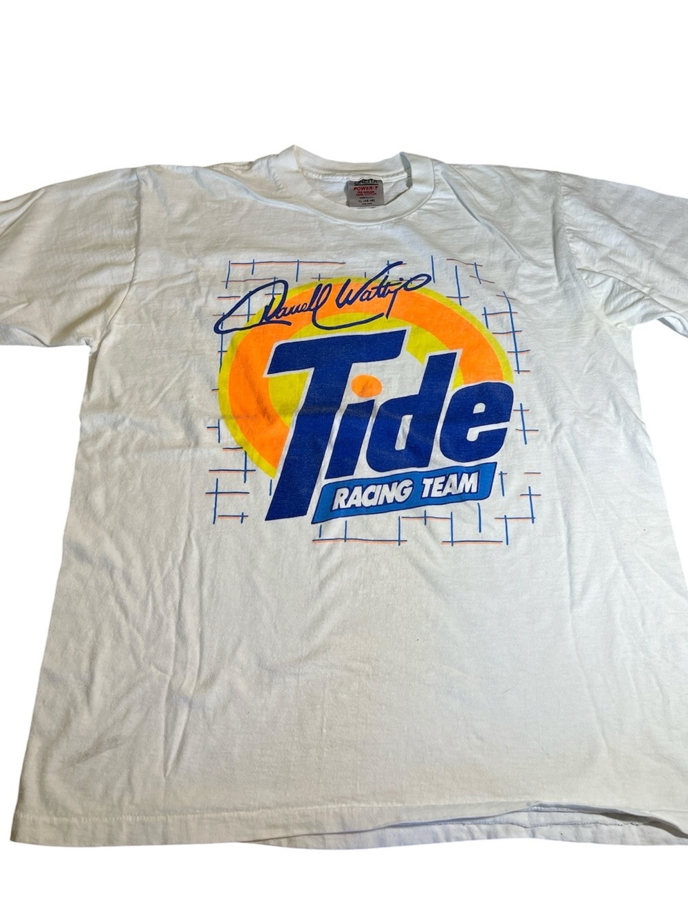 Vintage NASCAR T-shirt graphic
Tide Racing Team
Darrell Waltrip's signature